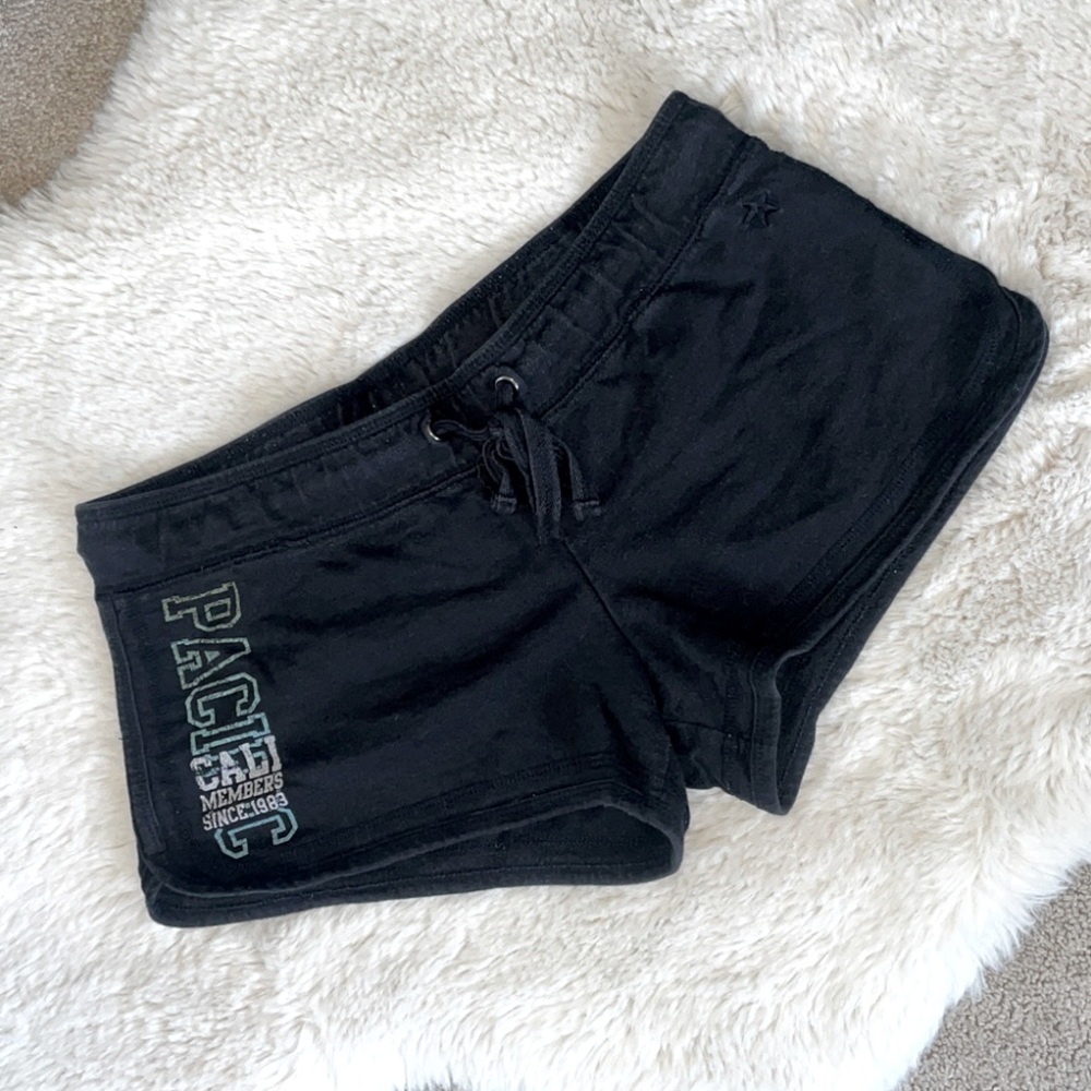 Garage Black Cotton Beach Shorts